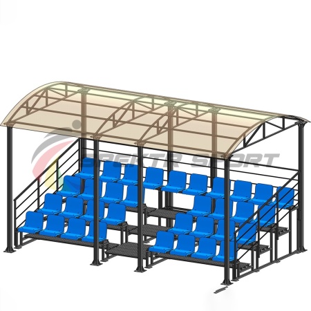 Купить Трибуна для зрителей 4 ряда на 34 места с навесом и перилами в Набережныечелнах 